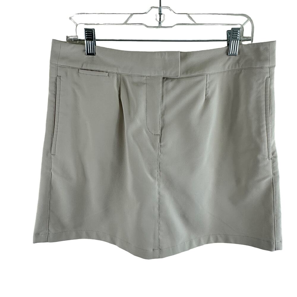 Puma Tan Short Athletic Tennis Skirt Shorts Underneath Pockets Size 10